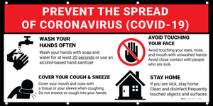 Prevent the Spread of Coronavirus COVID-19 Sign